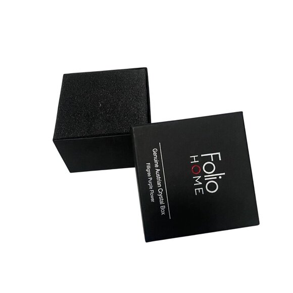 Folio Home Genuine Austrian Crystal Filligree Purple Flower Box NWT - Picture 13 of 13